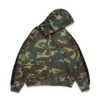 Hoodie met rits en paillettenpanelen op de mouwen, camouflage