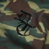 Hoodie met rits en paillettenpanelen op de mouwen, camouflage