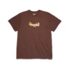 Katoenen T-shirt met bloemenlogo, bruin