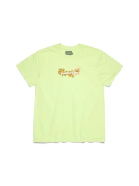 Katoenen T-shirt met bloemenlogo, limoengroen