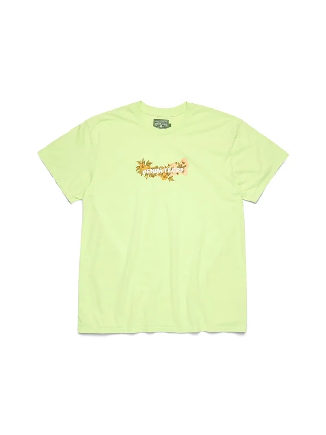 Katoenen T-shirt met bloemenlogo, limoengroen