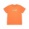 Katoenen T-shirt met bloemenlogo, oranje