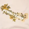 Katoenen T-shirt met bloemenlogo, tan