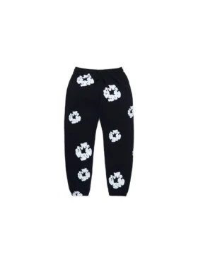 Kinder-Cotton Wreath Sweatpant, zwart