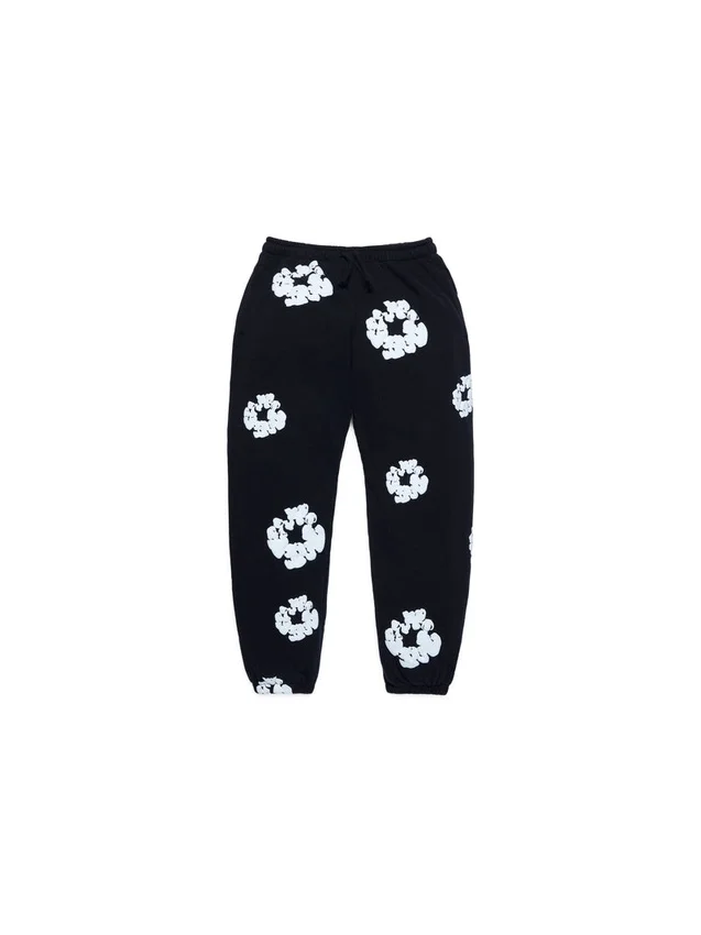 Kinder-Cotton Wreath Sweatpant, zwart