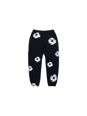 Kinder-Cotton Wreath Sweatpant, zwart