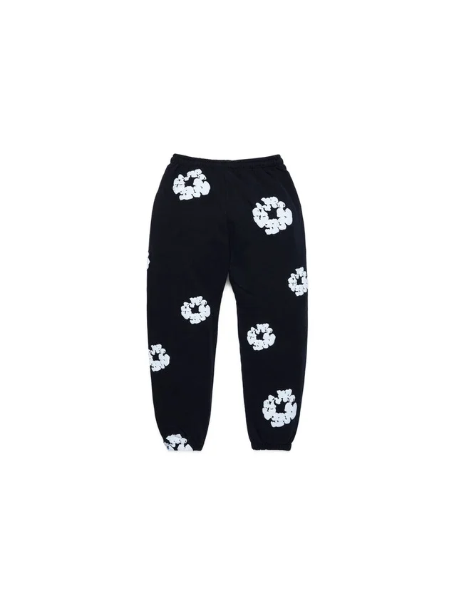 Kinder-Cotton Wreath Sweatpant, zwart