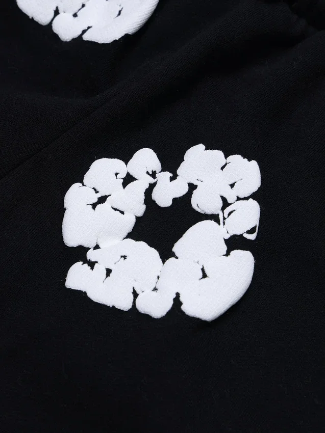 Kinder-Cotton Wreath Sweatpant, zwart