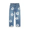 Kinderdenim met Cotton Wreath-motief, licht indigo