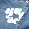 Kinderdenim met Cotton Wreath-motief, licht indigo