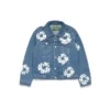 KinderDenimjas met Cotton Wreath-motief, licht indigo