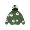 Kinderhoodie met Cotton Wreath en rits, groen