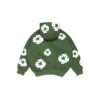 Kinderhoodie met Cotton Wreath en rits, groen