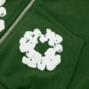 Kinderhoodie met Cotton Wreath en rits, groen