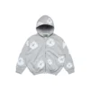 Kinderhoodie met rits en Cotton Wreath-motief, grijs