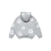 Kinderhoodie met rits en Cotton Wreath-motief, grijs