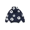 Kinderhoodie met rits en Cotton Wreath-motief, marineblauw