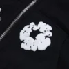 Kinderhoodie met rits en Cotton Wreath-motief, zwart