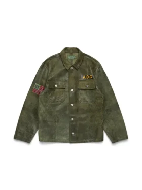Leren Jungle-shirt legergroen