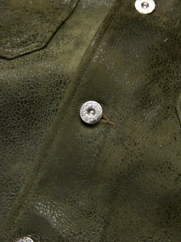 Leren Jungle-shirt legergroen