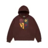 Libertas Crest hoodie met rits, gewassen bruin