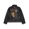 Libertas Crest leren jas, gewassen zwart