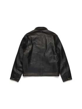 Libertas Crest leren jas, gewassen zwart