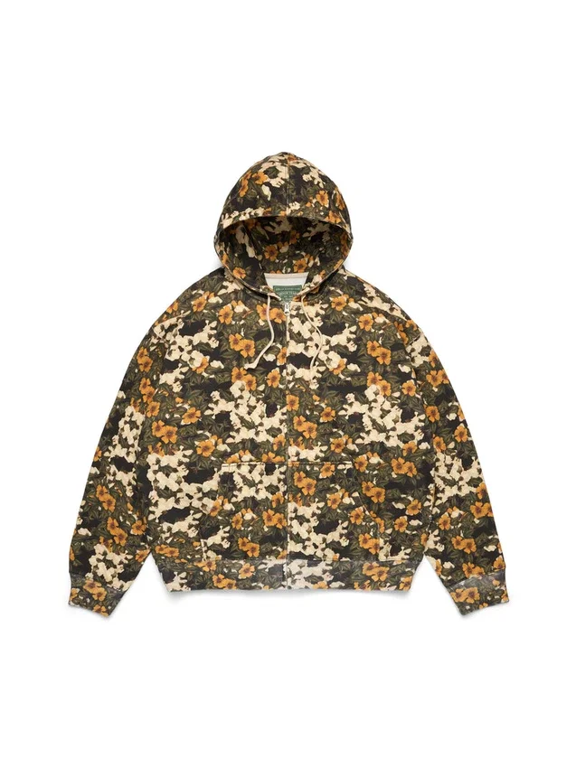 Libertas hoodie met bloemenprint en rits