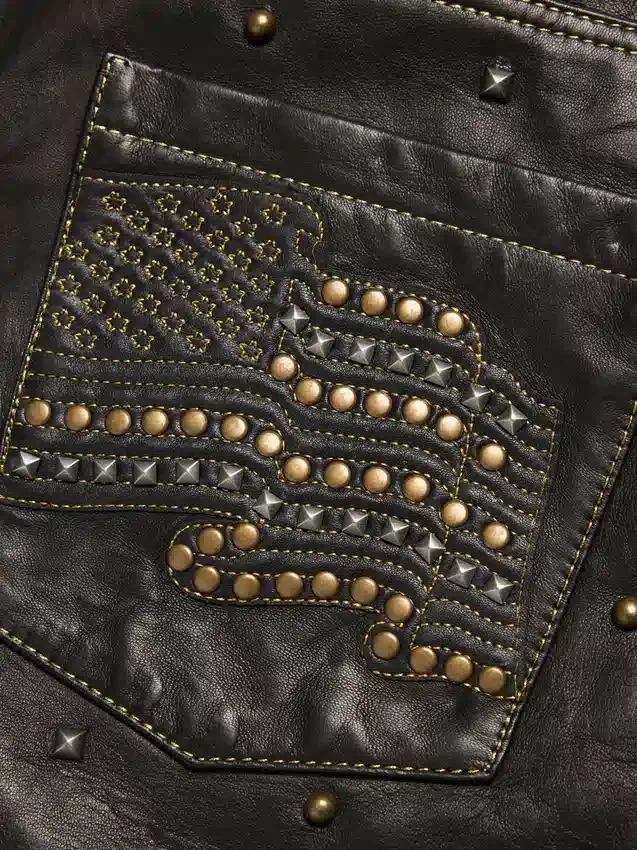 Libertas leren short met studs