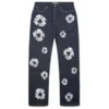 Loszittende denimbroek met studs en Cotton Wreath-motief, selvedge