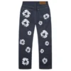 Loszittende denimbroek met studs en Cotton Wreath-motief, selvedge