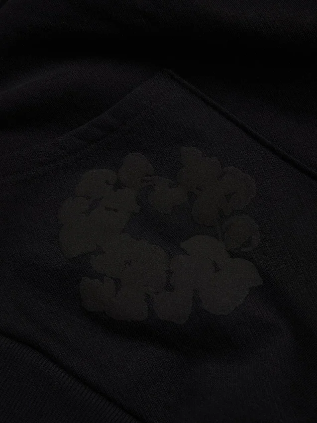 Mono Cotton Wreath Hoodie, zwart