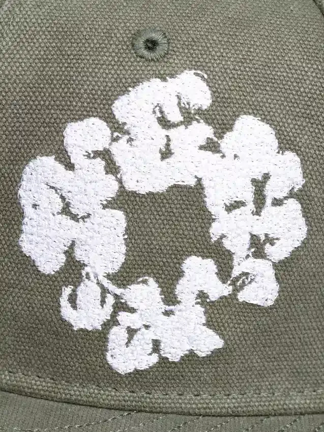 New Era 59FIFTY Cotton Wreath canvas fitted pet met katoenen krans, olijfgroen
