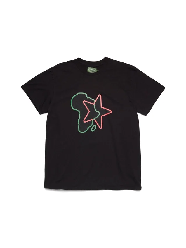 Pan-African Star T-shirt Zwart