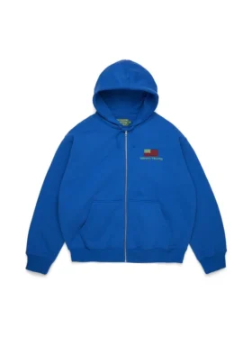 Pan-Afrikaanse hoodie met rits, blauw