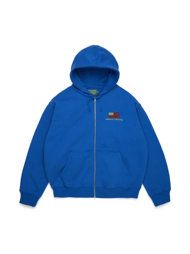 Pan-Afrikaanse hoodie met rits, blauw