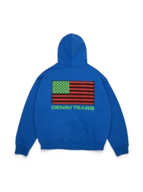 Pan-Afrikaanse hoodie met rits, blauw