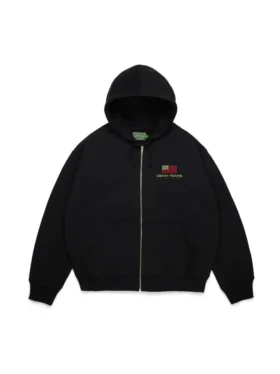 Pan-Afrikaanse hoodie met rits, zwart