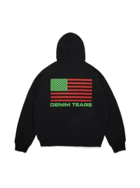 Pan-Afrikaanse hoodie met rits, zwart