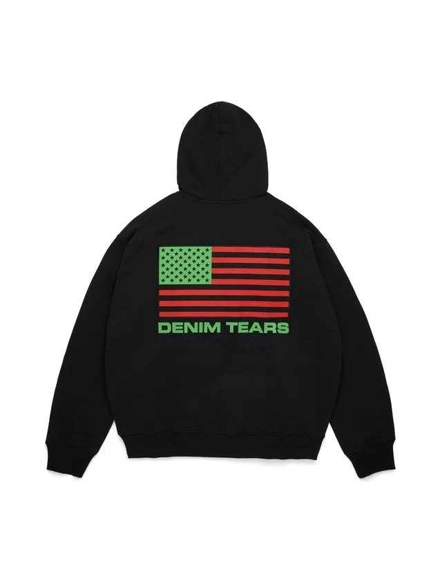Pan-Afrikaanse hoodie met rits, zwart