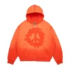 Peace Wreath Knockout-hoodie met rits, oranje