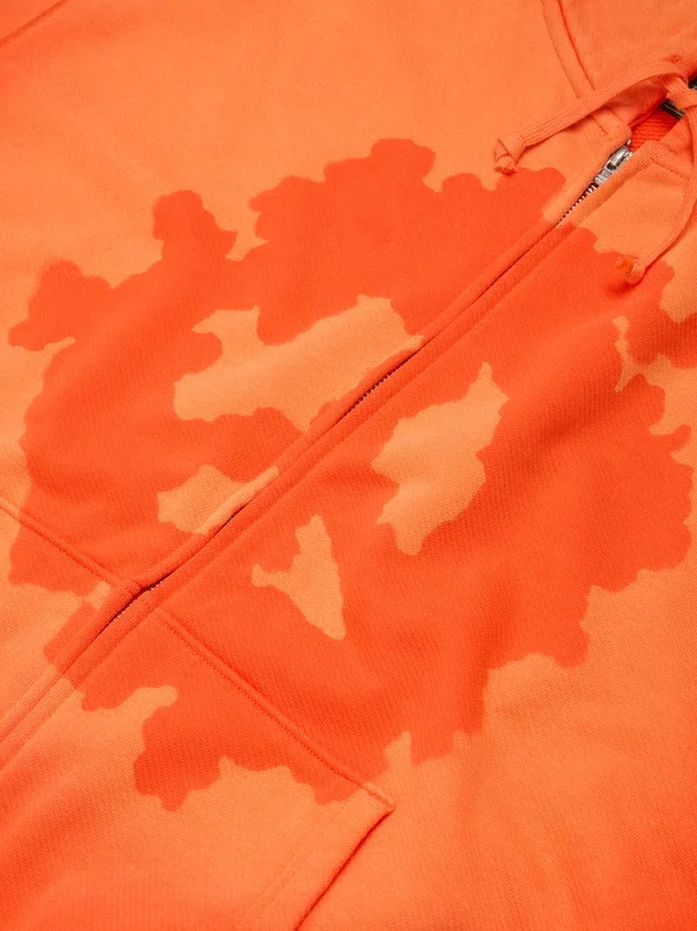 Peace Wreath Knockout-hoodie met rits, oranje