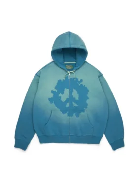 Peace Wreath Knockout Zip Hoodie Blauw