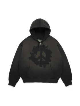 Peace Wreath Knockout Zip-hoodie zwart