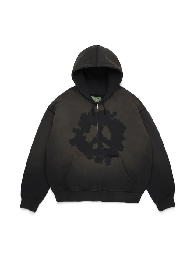 Peace Wreath Knockout Zip-hoodie zwart