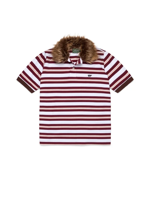 Polo met panterbontkraag, rood