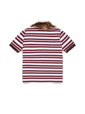 Polo met panterbontkraag, rood