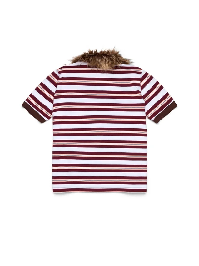 Polo met panterbontkraag, rood