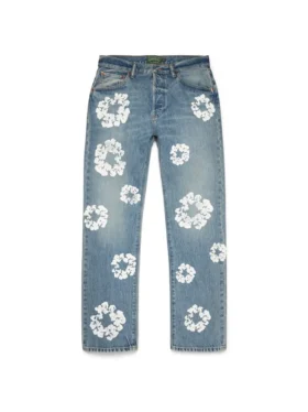Rechte Cotton Wreath-denimbroek, lichte wassing