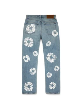Rechte Cotton Wreath-denimbroek, lichte wassing